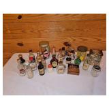 Lot Of Vtg Miniature Liquor Bottles And Tins