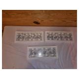 Set Of Three Bathroom Wall Signs
