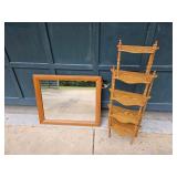 Spindle Shelf And Mirror Set