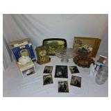 Elgin Clock And Glassware Decor Lot