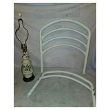 Ceramic Floral Lamp And Chair Frame Lot
