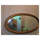Oval Gilt Wood Wall Mirror