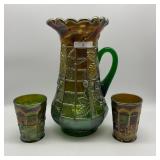 Fenton green Blackberry Block 7pc water set