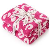 $54 Snuggle Sac Hot Pink Leopard Throw Blanket...