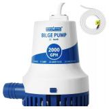 $67 WASSERMANN 2000GPH Prime Bilge Pump 12V,...