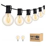 $40 Outdoor String Light 50FT Patio Black with...