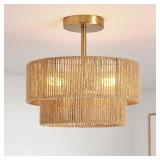 $63 Boho Semi Flush Mount Ceiling Light Gold...