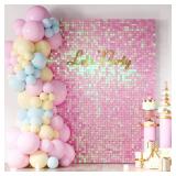 $94 COKAOBE Iridescent Pink Shimmer Wall...