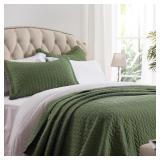 $40 SunStyle Home Twin Quilt Bedding Set Olive...