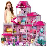 $108 JUKUDAHU Villa Playset for Girls Ages 3-7,...