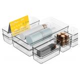 $14 Clear Plastic Drawer Organizer Set with 15...