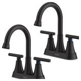 $104 Bathroom Faucets for Sink 3 Hole, Hurran 4...