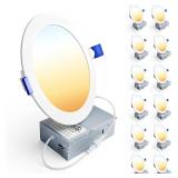 $70 Ensenior 12 Pack 6 Inch LED Recessed...