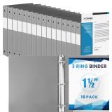 $61 Henoyso 16 Pack 1.5 Inch 3 Ring Binder with...