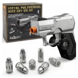 $67 7 Piece Metal Polyhedral Bullet Dice Set...
