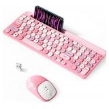 $27 Retro Wireless Keyboard with Round Keycaps,...