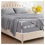 $40 Bedsure Deep Pocket Queen Sheets Set - Fits...