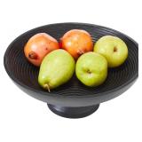 $46 VHC Brands Ribbed Black Wooden Fruit Bowl...