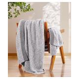 $21 Buttery Soft Knit Throw Blanket for Couch,...
