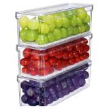 $35 YINGRACE 3 Pack Fridge Organizer Bins,...