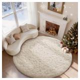 $49 Ophanie Round Rugs 5Ft Ivory Circle Area...
