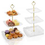 $45 Tebery 2 Pack 3-Tier White Ceramic Embossed...