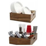 $45 Acacia Wood Utensil Holder for Party (Set...