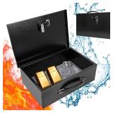 $42 YIYITOOLS Fireproof Lock Box for Documents,...