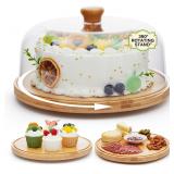 $40 Rotating Cake Stand with Lid, 12' Wood Food...