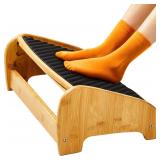 $32 HUANUO Bamboo Under Desk Footrest,...