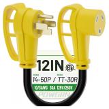 $20 POWGRN 50 Amp to 30 Amp RV Adapter 12 inch,...