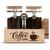 $47 Glass Coffee Canister Set with Shelf &...
