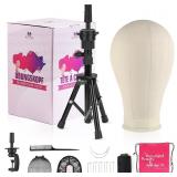 $43 Wig Stand - Wig Stand with Head Canvas Wig...