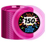 $26 WELLIFE Neon Pink Party Plates 7 Inch -150...