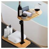 $38 Bamboo Bathtub Tray Table with Adjustable...