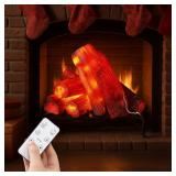 $81 Tuanse 6 Pcs 8.7 in Flameless Fireplace Log...