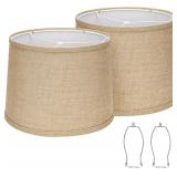 $50 Burlap Lampshades Set of 2, 11.6' Top x...