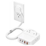 $27 Power Strip Flat Plug with 4 AC Outlets 4...