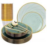 $61 N9R 180 PCS Disposable Dinnerware Set with...