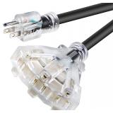 $30 10FT 12/3 Extension Cord Heavy Duty Black...