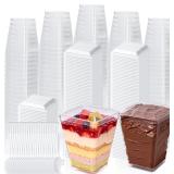 $39 600 Pcs Dessert Cups with Lids and Spoons,...