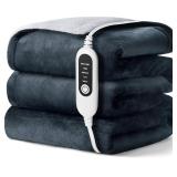 $24 Electric Heated Blanket, Soft Flannel...