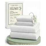 $74 LANE LINEN 100% Organic Cotton King Bed...