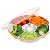 $31 6-Compartment Stainless Steel Serving Tray...