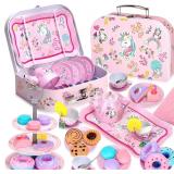 $34 Auney Tea Set Girls Toys 36pcs, Tin Unicorn...
