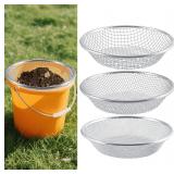 $40 3Pcs 3 Apertures Sizes Soil Sifter Sieve -...