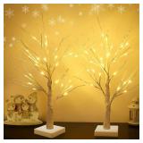 $28 Set of 2 Warm White Birch Tree Light with...