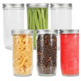 $28 Ieavier Mason Jars Wide Mouth 24oz, 6 pack...
