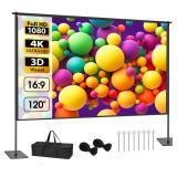 $77 Outdoor Projector Screen with Stand, 120...