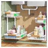 $46 Kitstorack Under Sink Organizer, 2 Tier...